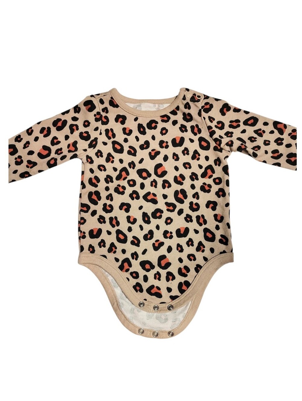 Shein Leopard Print Tan Orange Black Bodysuit Onsie Size 6 To 9 Months